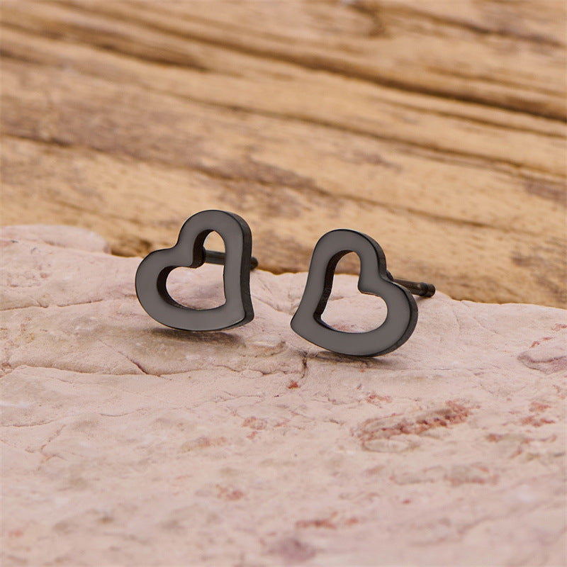Wholesale Irregular heart stainless steel hollow earrings